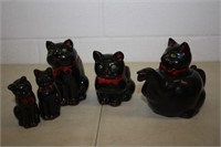 Cat Family, Tea Pot, Creamer/Sugar Salt & Pepper