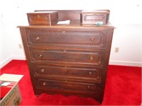 ANTIQUE CHEST OF DRAWER W GLOVE BOXES / RR