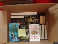 BOX OF JOHN GRISHAM BOOKS / RR