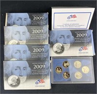 (5) 2009 Proof Quarter Sets, (30) Coins Total