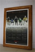 Tim Hortons 2015 Framed Hockey Calendar 18 x 24