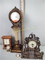 Group of decorative clocks, including quartz,