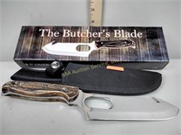 Butchers blade knife 9 1/2 inch with sheath