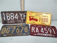 License plates 1954 1956 1961 and 1983