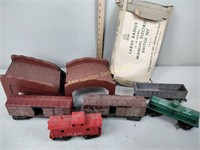 Marx manual electric switch set,  train cars