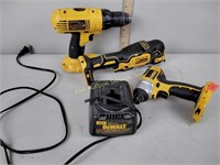 DeWalt power tools including drills and grinder,
