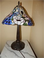Tiffany Style Leaded Stained Glass Lamp Peacocks