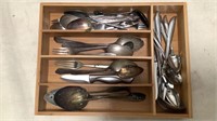 Silver Plated & Stainless Flatware In Organizer