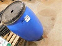 LOT - BLUE BARREL WITH BOTTOM TAP