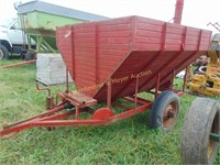 RED WOODEN AUGER FEED WAGON PTO APPROX 80BU