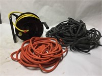Large Lot of Extension Cords & Reel
