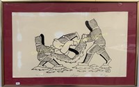Peter Ragee framed lithograph 20/20, lithographie