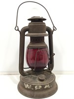 Antique Little Defiance Lantern with Red Globe.