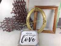 Large photo frames, wood crate pieces