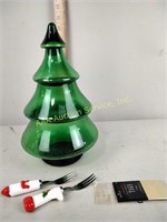 Christmas tree glass and 2
