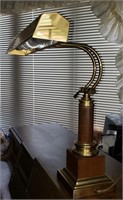 Brass and wood Desk Lamp Reading Lamp