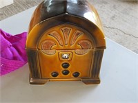 Radio Cookie Jar with camel notes inside