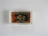 1 Troy Ounce Gold Clad  bullion Bar