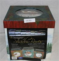 NEW 9-PC. DESIGNER SHADOW BOXES W/3-D LIDS