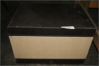 CLOTH & LEATHER COVERED STORAGE BOX
