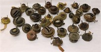 COLLECTION OF 34 VINTAGE OIL LAMPS BURNERS TO