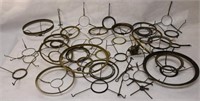 COLLECTION OF 37 BRASS & METAL SHADE HOLDERS,