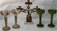LOT OF LIGHTING TO INCLUDE 2 PAIR MANTLE LUSTERS,