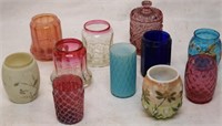 LOT OF 11 LATE 19TH & 20TH C. PICKLE JARS, ART &