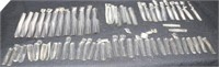 LOT OF 65 CUT & FACETED PRISMS, SEVERAL MISSING