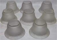 COLLECTION OF 8 FROSTED GAS SHADES POSSIBLY 20TH