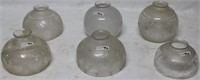 LOT OF 6 EARLY 19TH C. CUT & ENGRAVED SHADES, 4"