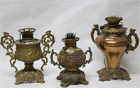 THREE 19TH C. TROPHY STYLE VICTORIAN LAMPS, 2