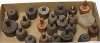 COLLECTION OF 22 TURNED & CARVED WOODEN BUTTER
