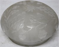 FROSTED & CUT GLASS DOME SHADE, SLIGHT ROUGHAGE
