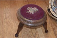 Antique Mahogany 3 legged foot stool.
