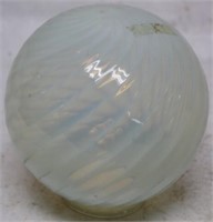 19TH C. OPALESCENT SWIRL BALL SHADE, 7 1/2" H, 7"