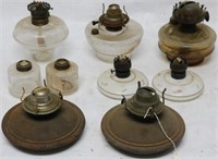COLLECTION OF 9 FLUID LAMPS FOR BRACKET & OTHER