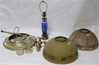 LOT TO INCLUDE 2 HANDEL LAMP SHADES, ONE WITH