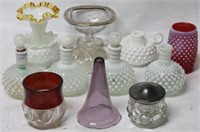LOT OF 12 MISC. PCS. OF MILK & OTHER GLASSWARE TO