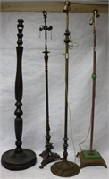 COLLECTION OF 4 FLOOR LAMPS TO INCLUDE IRON WITH