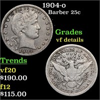 1904-o Barber 25c Grades vf details