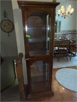 LIGHTED CHINA CABINET  22" X 12" X  73 1/2"