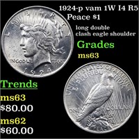 1924-p vam 1W I4 R5 Peace $1 Grades Select Unc