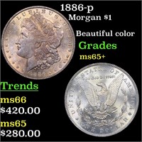 1886-p Morgan $1 Grades GEM+ Unc