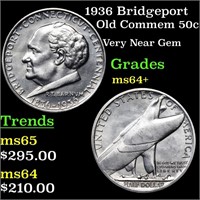 1936 Bridgeport Old Commem 50c Grades Choice+ Unc