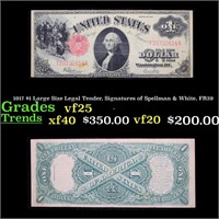 1917 $1 Large Size Legal Tender, Signatures of Spe