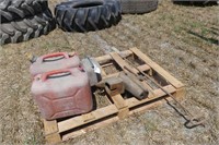 Skid w/3-Jerry Cans and Vise