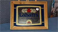 Vintage labatt's mirror in wooden frame 11.25 in