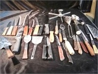 Assortment of cutlery and kitchen utensils, pie