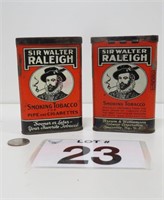 2 Sir Walter Raleigh Tobacco Tins